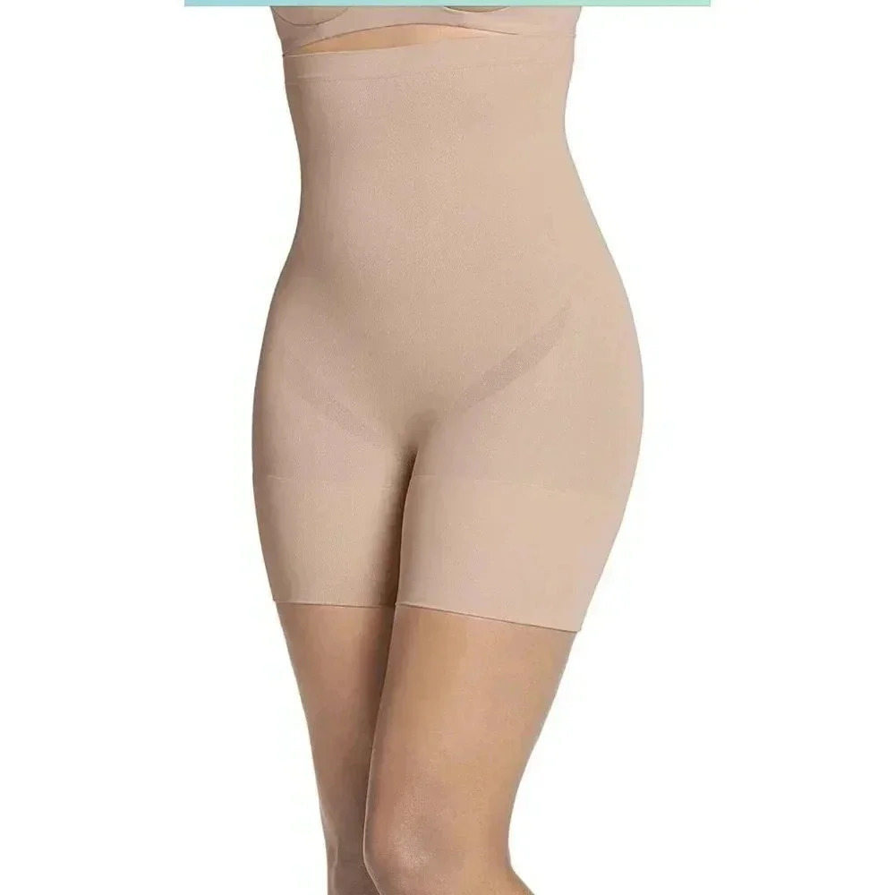 Jockey Womens High-Waist Shapewear Shorts  4239 Nude‎ Tan Size Small 5" Inseam
